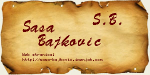 Saša Bajković vizit kartica
